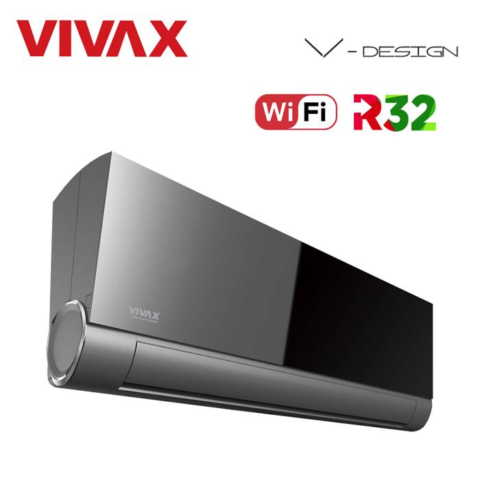 Aer Conditionat VIVAX H+Design ACP-12CH35AEHI+ Gray Mirror Wi-Fi Ready R32 Inverter 12000 BTU/h